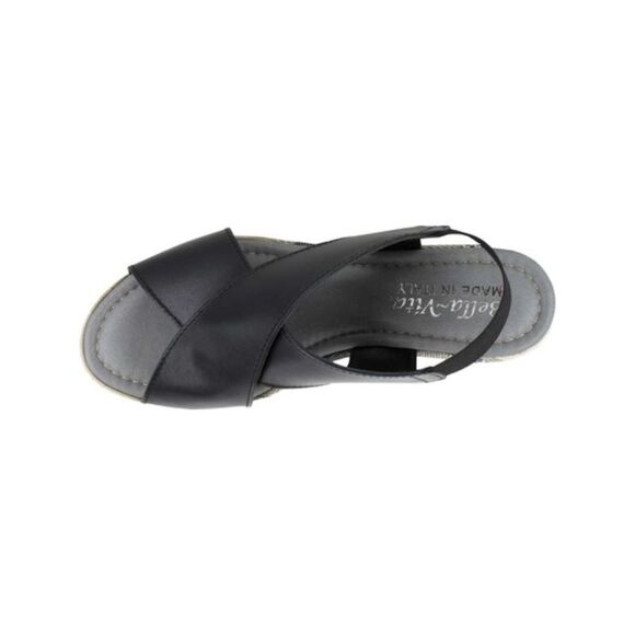 BELLA VITA Womens Black Wide Back Strap Bec-italy Slip On Slingback Sandal 6 W - Picture 3 of 3